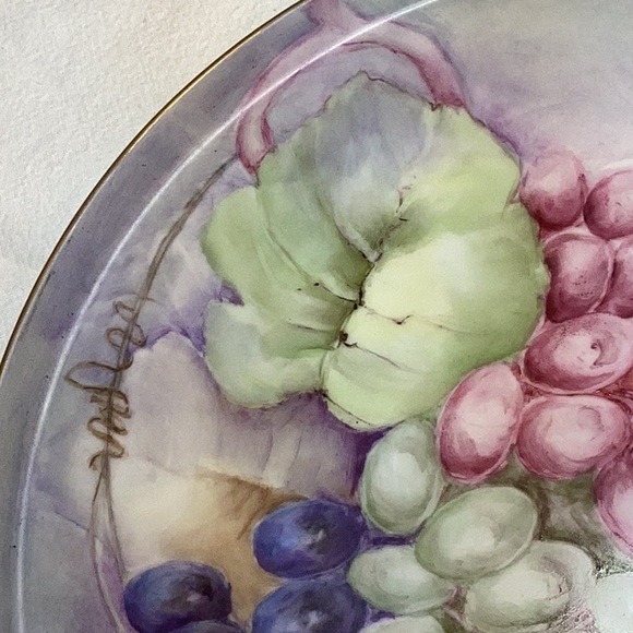 FINAL SALE PRICE Limoges France Plate with Grape Clusters - Picture 3 of 7